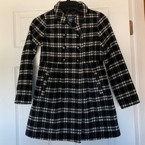 Gap Kids Plaid Black & White Coat
